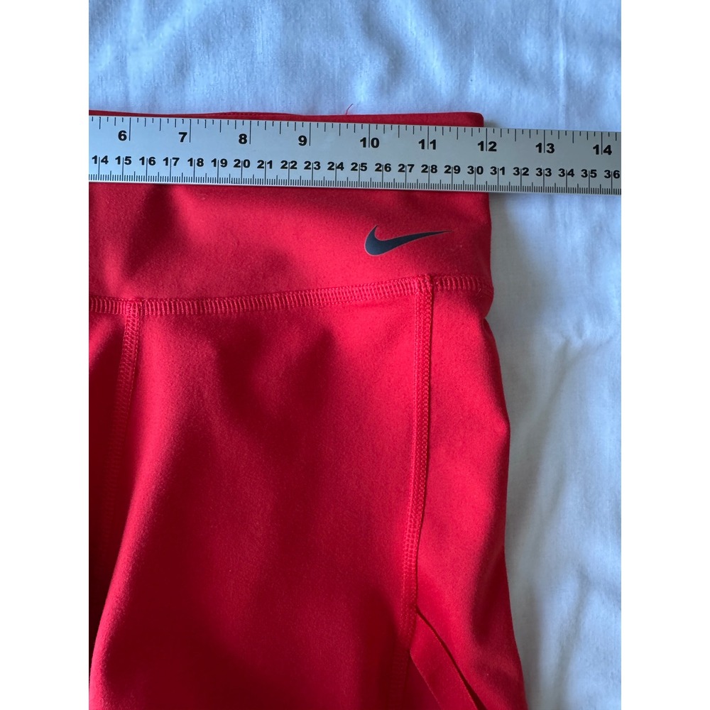 Nike Dri-FIT Strappy Lattice Leggings S Red Gym Yoga Athletic Workout Balletcore - Picture 10 of 15